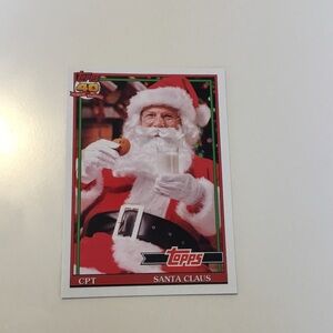 Topps Festive Santa Card with Red and White